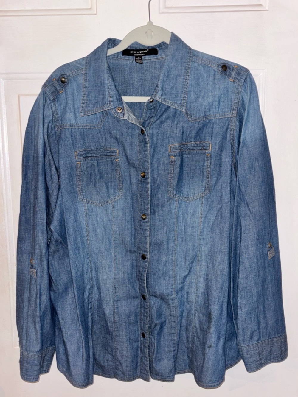 croft & barrow Light Blue Denim Top